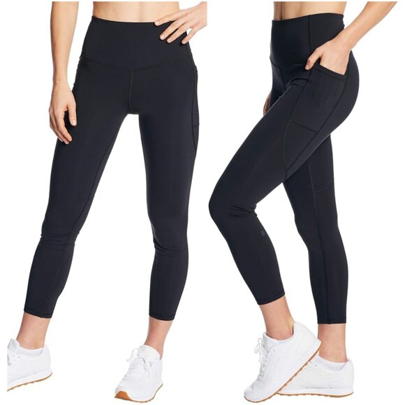 C9 Champion 7/8 Crop High-Waisted Sculpt Leggings w Pockets - Burgundy, Size S - Picture 2 of 16